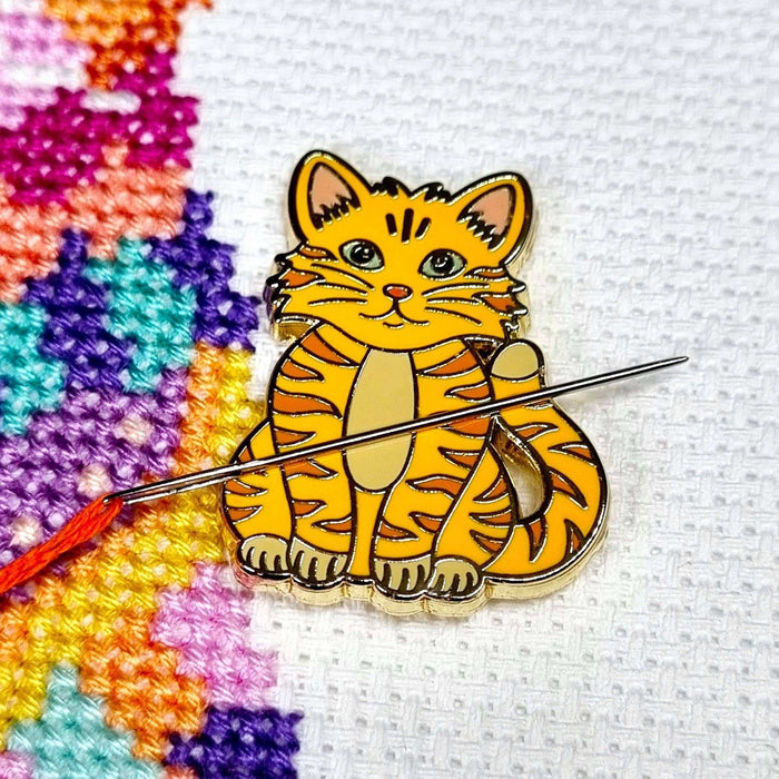 Ginger Cat Needle Minder for Cross Stitch & Embroidery