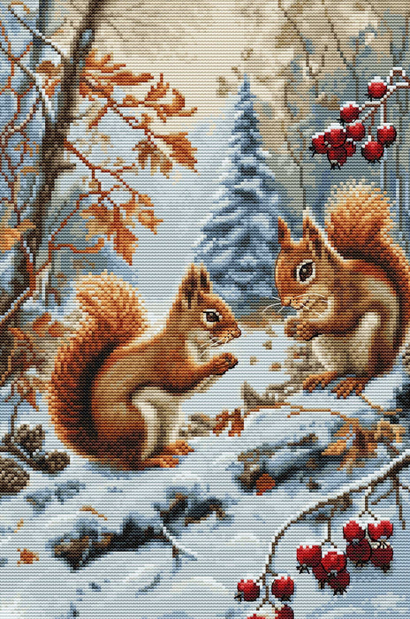Cross Stitch Kit Luca-S - Joy of The Squirrels , BU5064