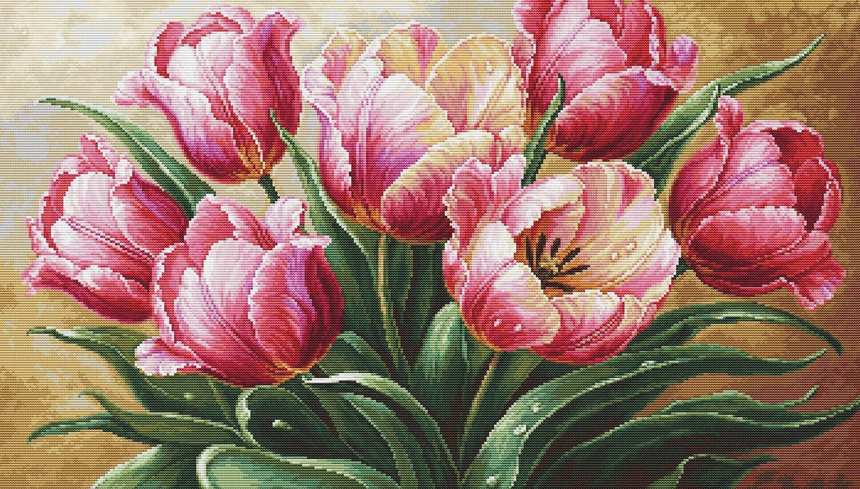 Petit Point Kit Luca-S GOLD - Graceful Tulips, G718