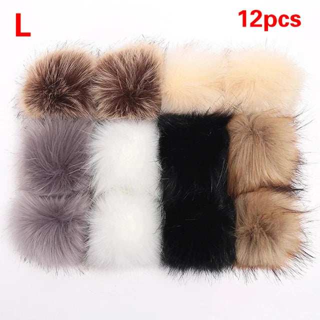 Plush Hairball With Elastic Band Faux Fur Pompom