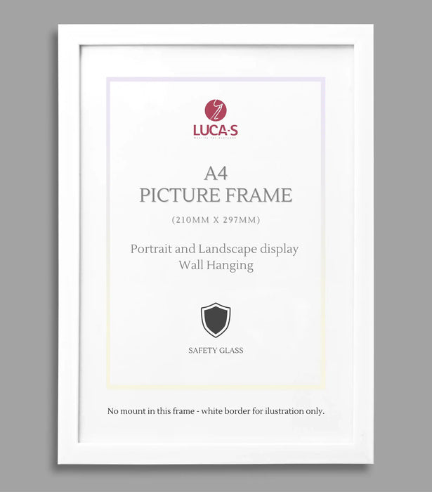 A4 Contemporary White Wooden Effect Picture Frame Picture Frames - HobbyJobby