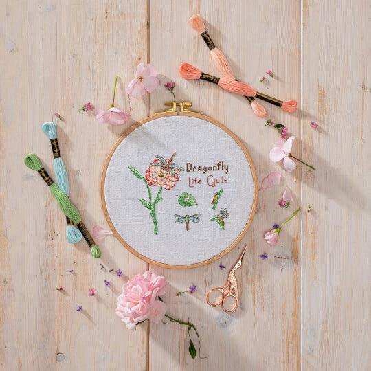 Anchor Cross Stitch Kit - Dragonfly Life Cycle Cross Stitch Kits - HobbyJobby