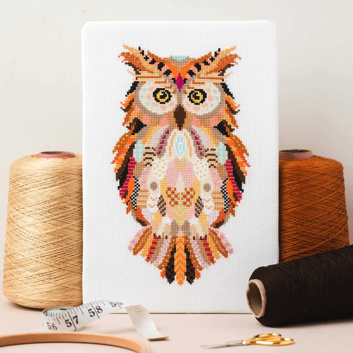 Mandala Owl Counted Cross Stitch Sewing Craft Kit
