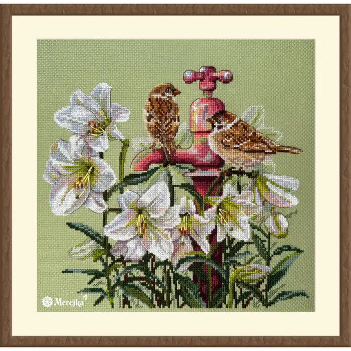 Cross Stitch Kit Merejka - AMONG THE LILIES 25X28 SK229