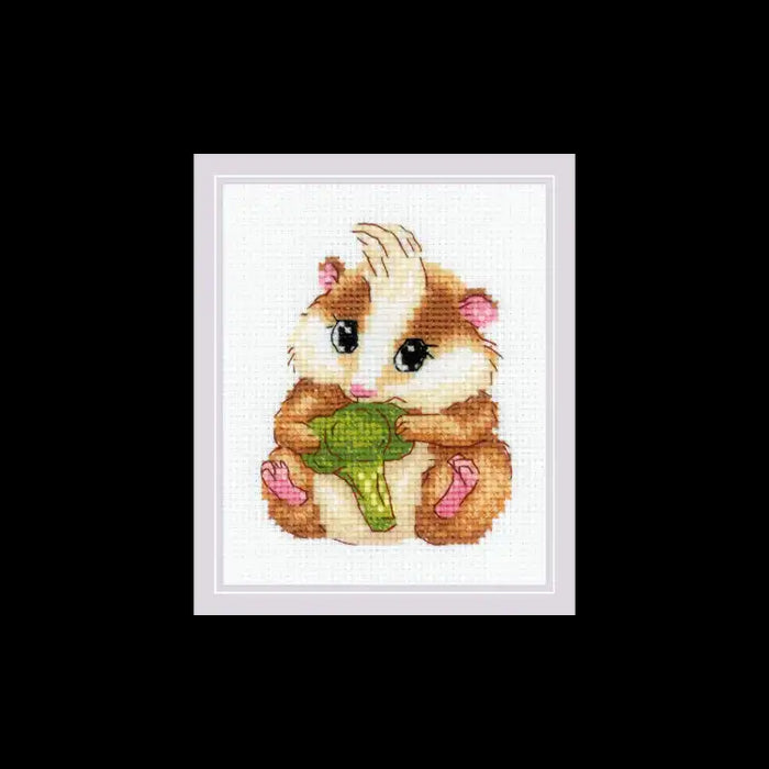 Cross Stitch Kit Riolis - "CUTE HAMSTER" 13X16 SR2185