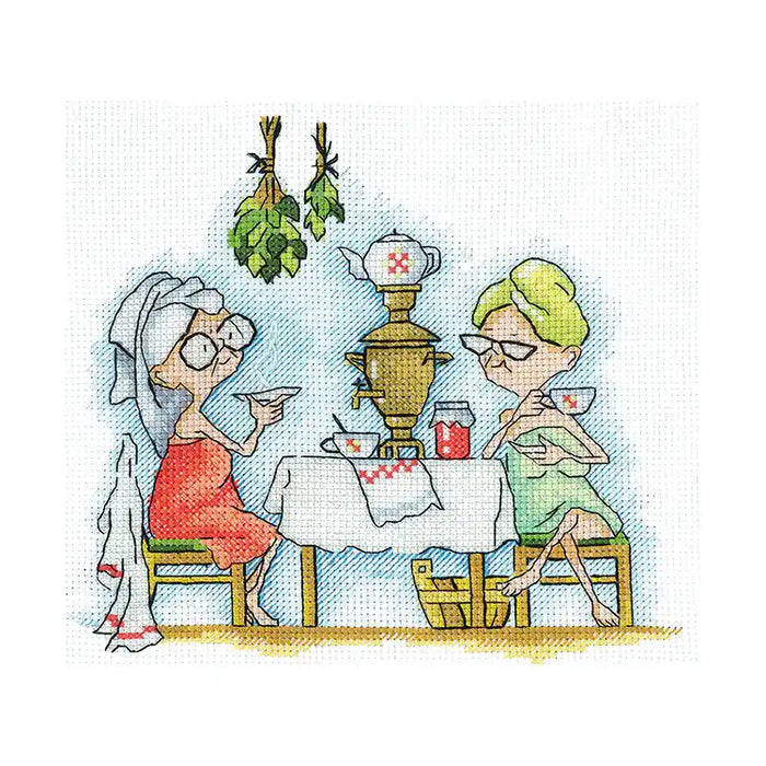 Cross Stitch Kit Andriana - "GRANNIES IN THE BATHHOUSE" SANB-22