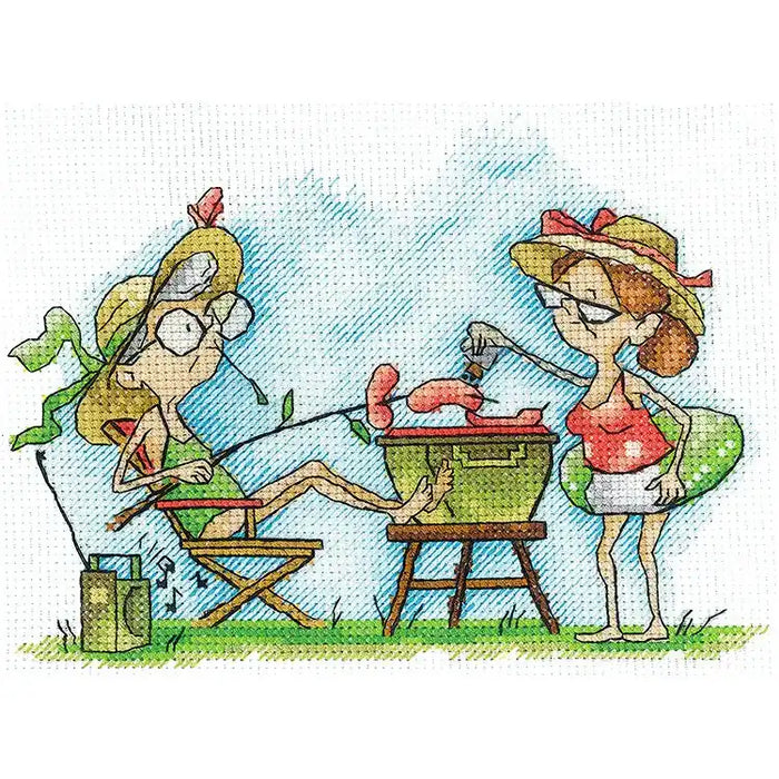 Cross Stitch Kit Andriana - "GRANNIES ON A PICNIC" SANB-21