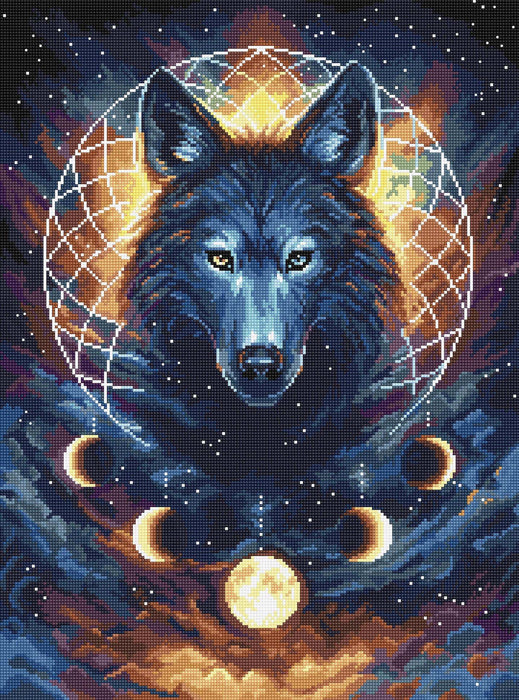 Cross Stitch Kit LetiStitch - Dream Catcher Wolf, L8069 Cross Stitch Kits - HobbyJobby