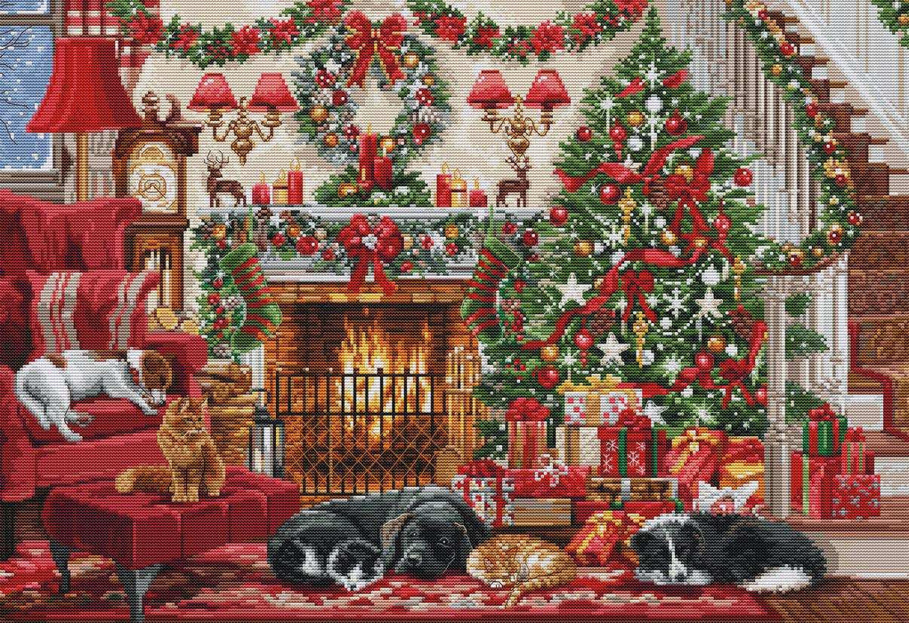Cross Stitch Kit Luca-S GOLD - Cosy Fireplace, BU5041 Luca-S Cross Stitch Kits - HobbyJobby