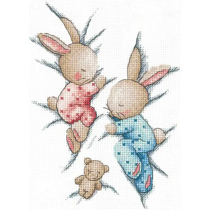 Cross Stitch Kit Andriana - "SLEEPING BUNNIES" SANS-70