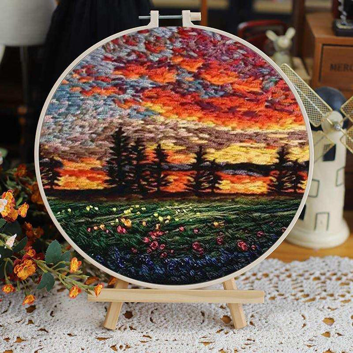 DIY Embroidery Kit, Long Stitch Kit HobbyJobby - Sunset on the fields HobbyJobby Long Stitch Kit - HobbyJobby
