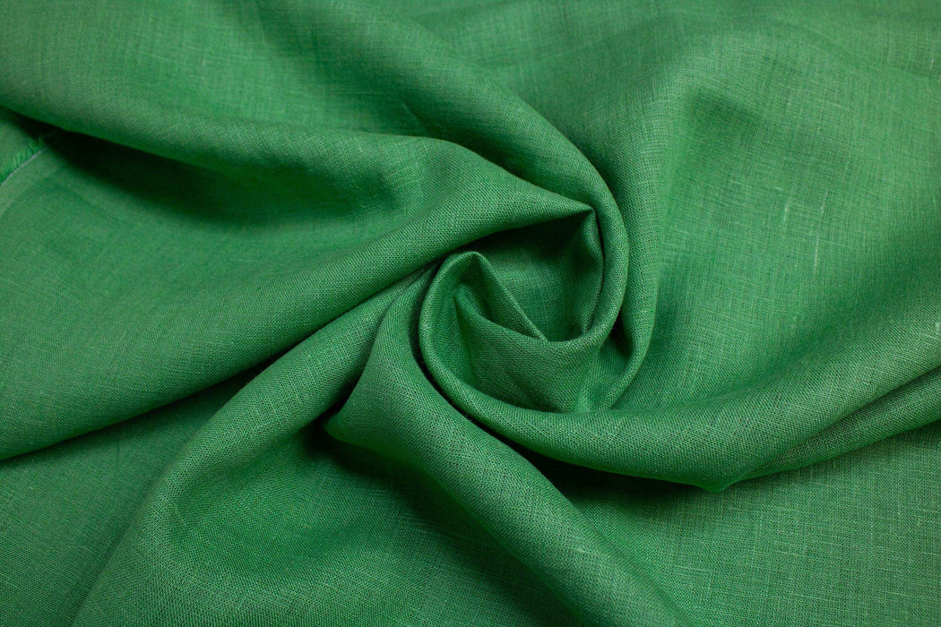 Luca-S Pure Natural 100% Linen Soft Fabric Grass Green Color Luca-S Linen Fabrics - HobbyJobby