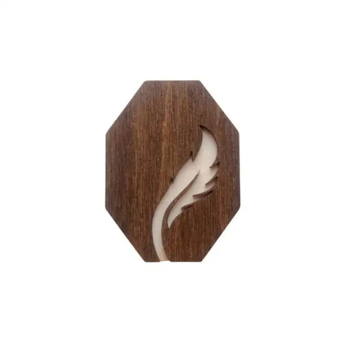 WOODEN NEEDLE CASE "FEATHER" KF056/51