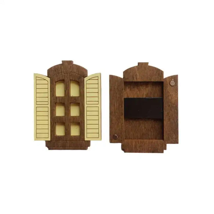 WOODEN NEEDLE CASE "YELLOW WINDOW" KF056/62