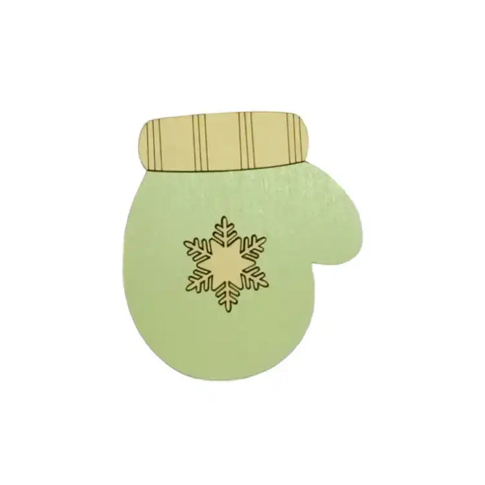 WOODEN NEEDLE CASE "GREEN MITTEN" KF056/82