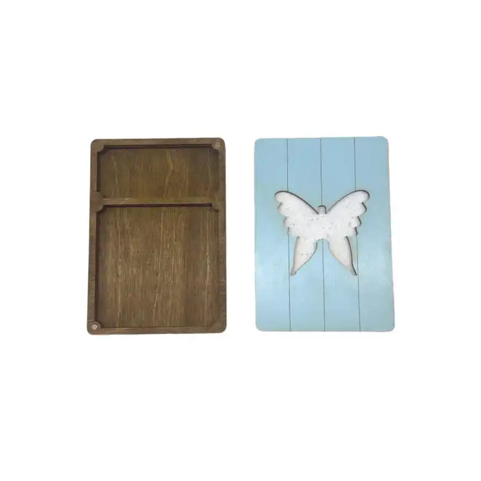 WOODEN BOX. SCISSORS CASE "BUTTERFLY" KF057/13