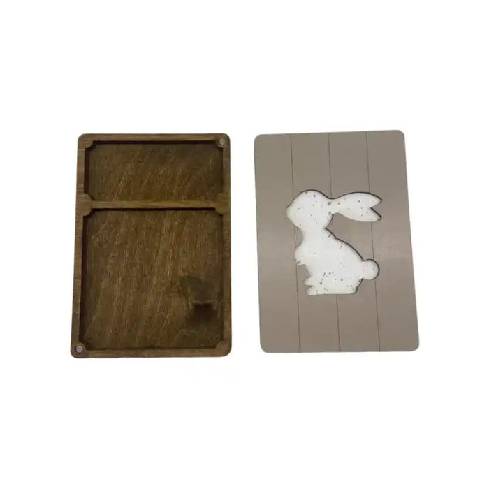 WOODEN BOX. SCISSORS CASE "RABBIT" KF057/14