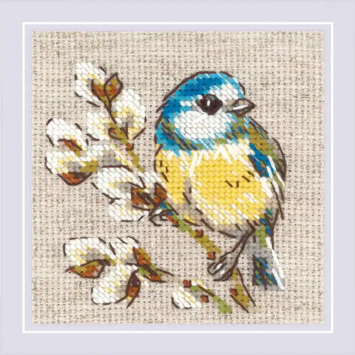Cross Stitch Kit Riolis - "TITMOUSE" 10X10 CM SR2244