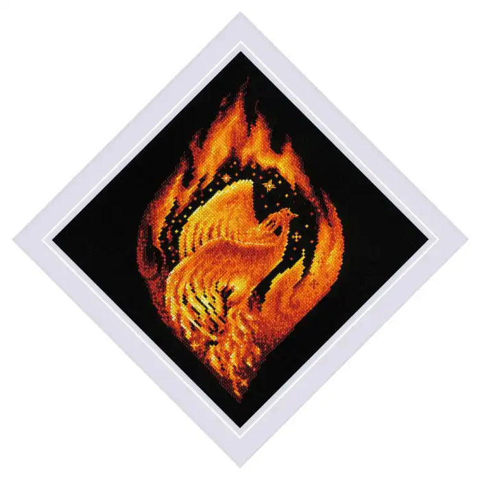 Cross Stitch Kit Riolis - "FLAMING PHOENIX" 20X20 CM SR2259