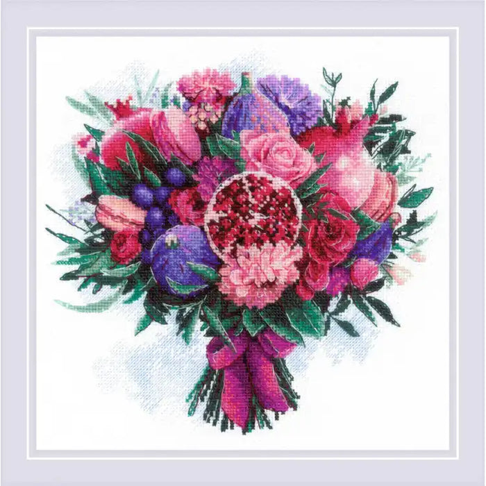 Cross Stitch Kit Riolis - "FRUITFUL BOUQUET" 25X25 CM SR2230