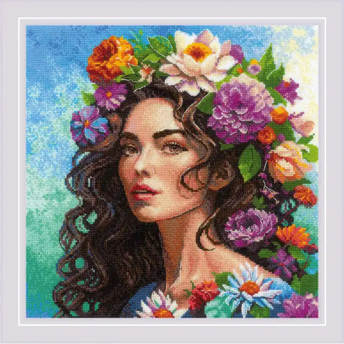 Cross Stitch Kit Riolis - FLORAL MUSE 30X30 SR2254