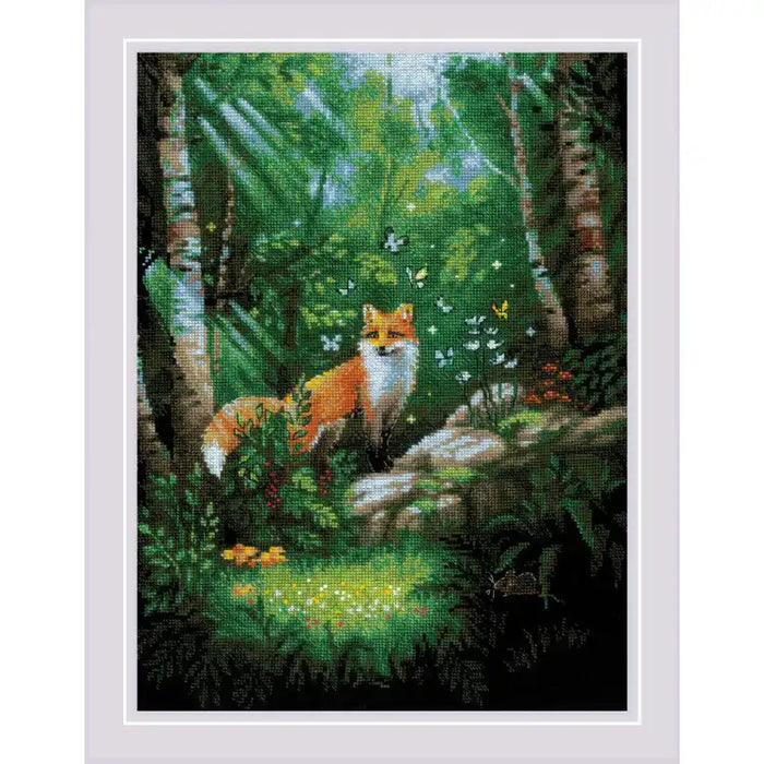 Cross Stitch Kit Riolis - "FOX IN THE FOREST" 30X40 CM SR2251