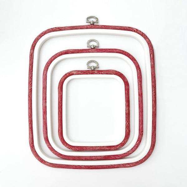 Red Square Embroidery Hoop - Nurge Flexible Cross Stitch Hoop Hoops - HobbyJobby