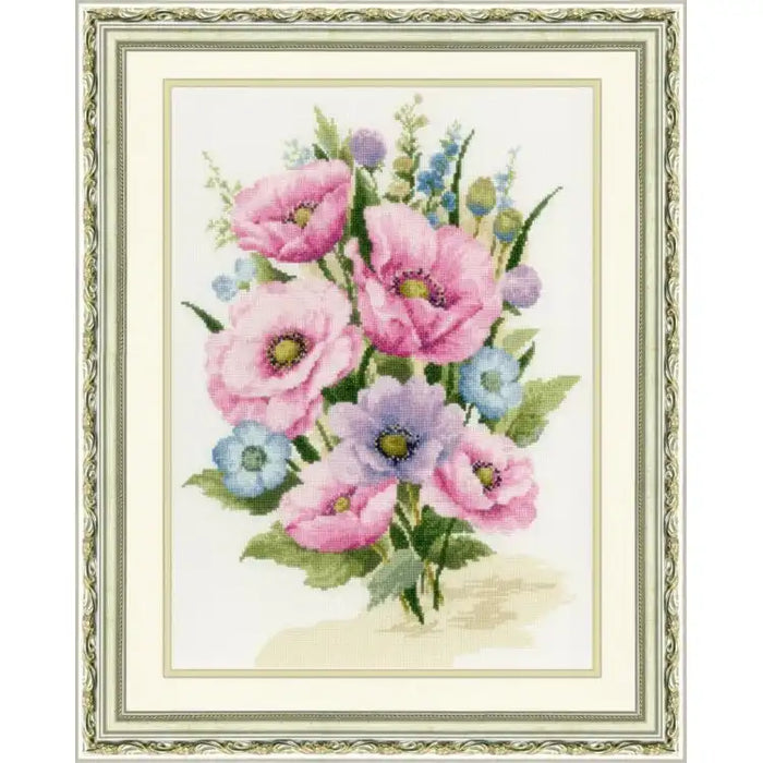 CROSS STITCH KIT - GARDEN POPPIES S/AK010