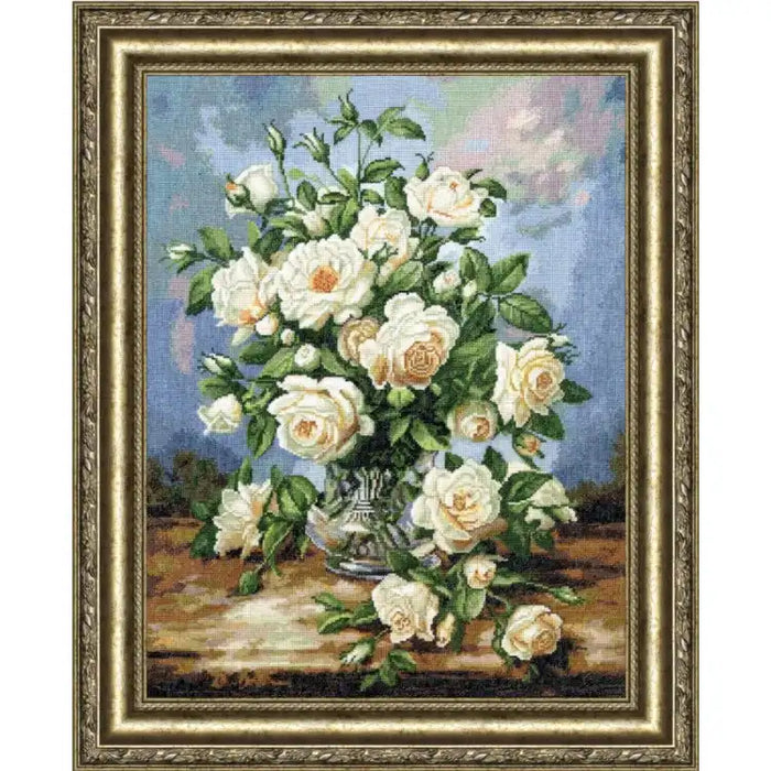 CROSS STITCH KIT - WHITE ROSE BOUQUET S/LTS043