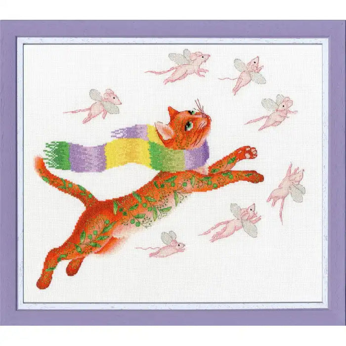 CROSS STITCH KIT - HANTING FOR PINK MICE S/VK055
