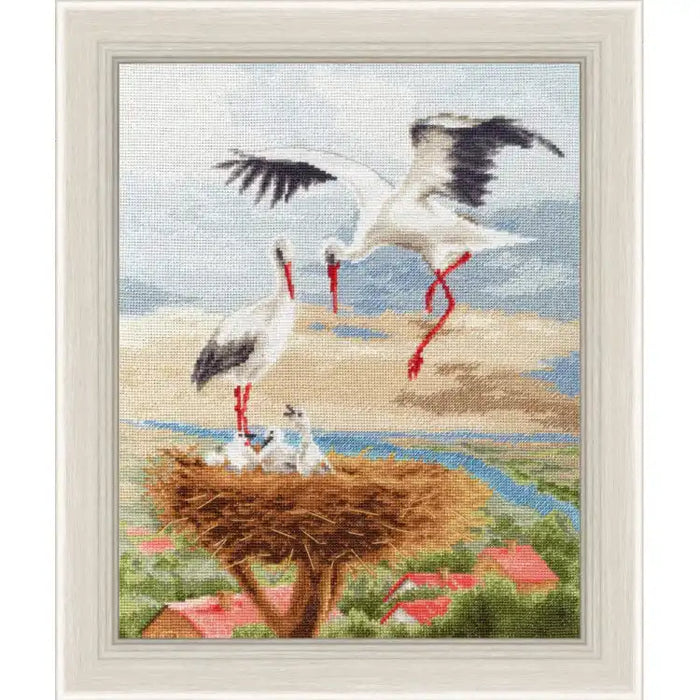 CROSS STITCH KIT - STORKS ON THE ROOF S/Z050
