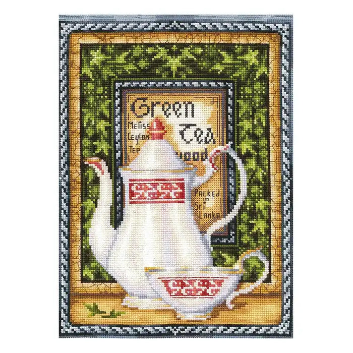Cross Stitch Kit Andriana - TEA COLLECTION. GREEN MELISSA SANK-39
