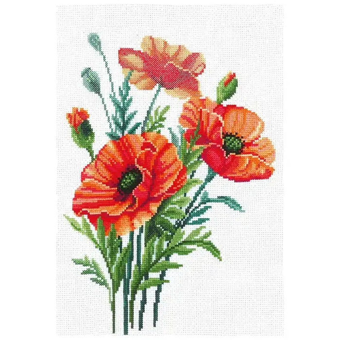 Cross Stitch Kit Andriana - POPPY FLOWERS SANM-34