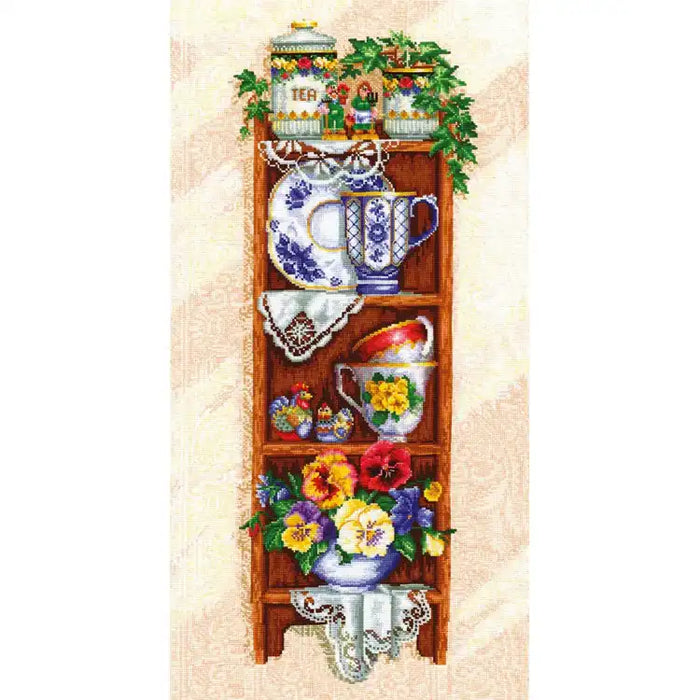 Cross Stitch Kit Andriana - SHELF WITH CUPS SANP-34