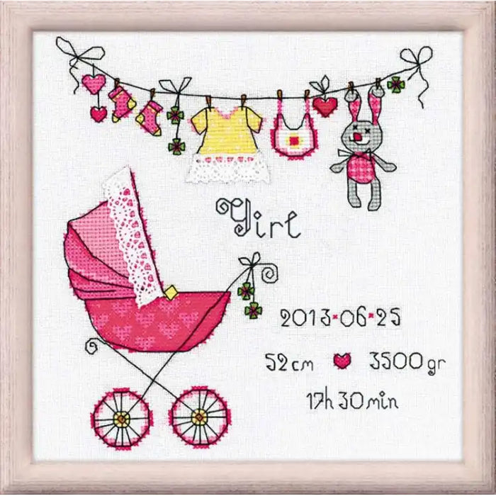 Cross Stitch Kit Riolis - IT'S A GIRL! 1417