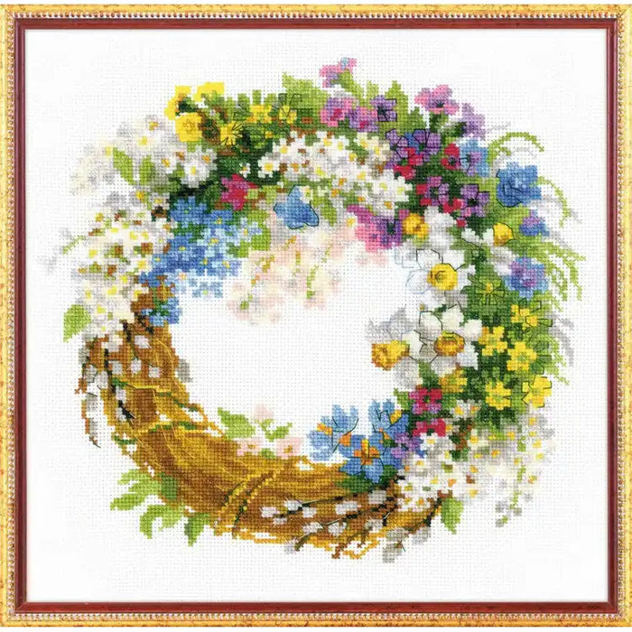 Cross Stitch Kit Riolis - WREATH WITH BIRD CHERRY 1536