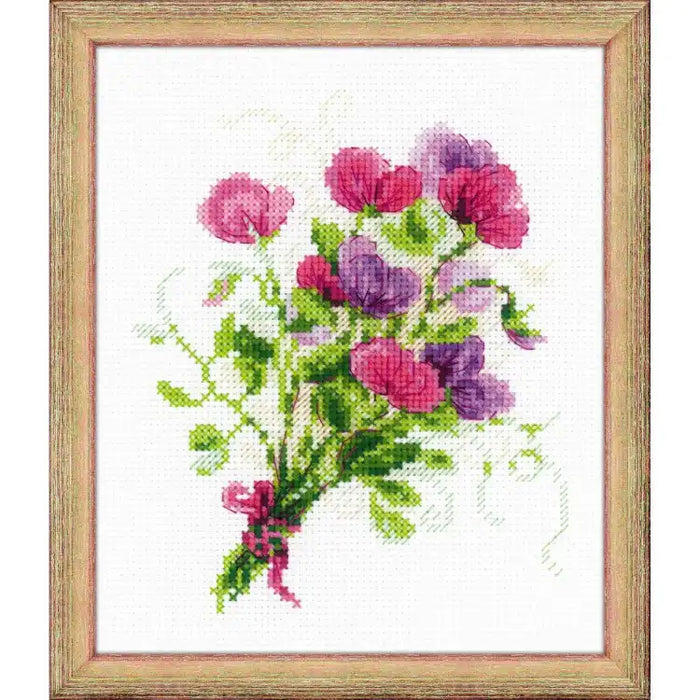 Cross Stitch Kit Riolis - BOUQUET WITH SWEET PEAS 1606