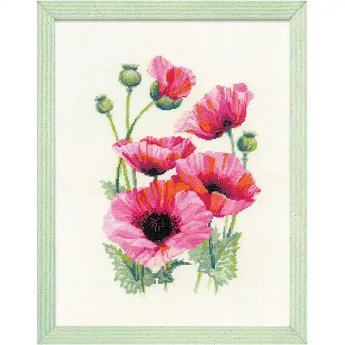 Cross Stitch Kit Riolis - PINK POPPIES SR1775