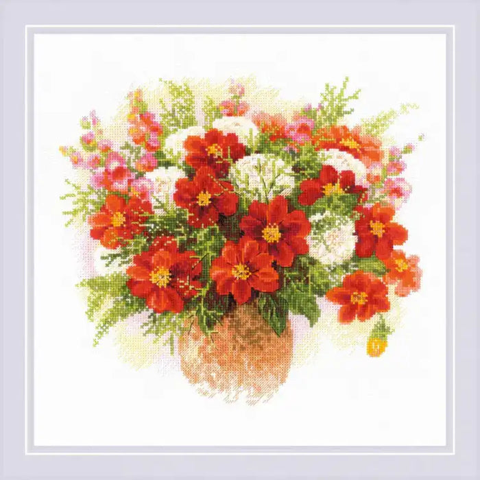 Cross Stitch Kit Riolis - WATERCOLOR DAHLIAS SR1820