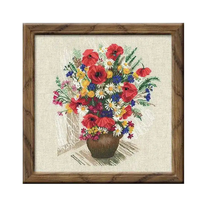 Cross Stitch Kit Riolis - SUMMER FLOWERS & POPPIES 999