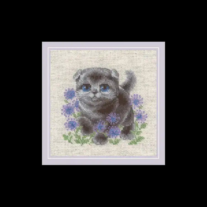 Cross Stitch Kit Riolis - LOP-EARED KITTEN 15X15 SR2120