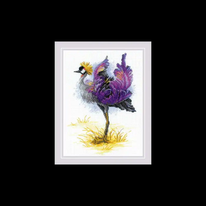 Cross Stitch Kit Riolis - "CROWNED CRANE" 18X24 SR2212