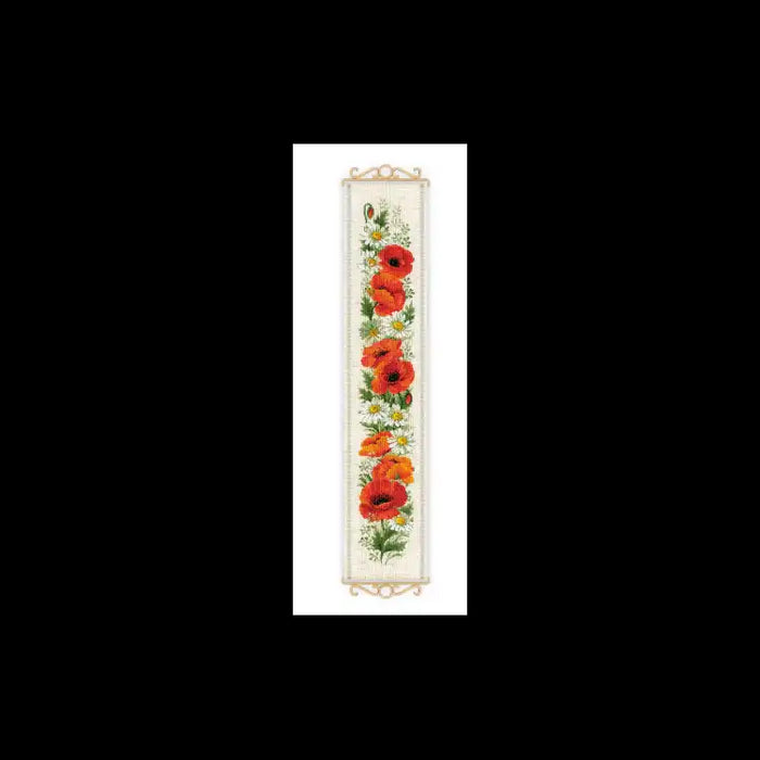 Cross Stitch Kit Riolis - POPPIES AND DAISIES 19X90 SR2067