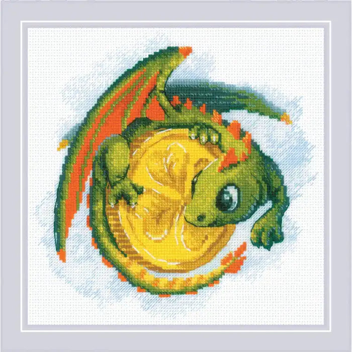 Cross Stitch Kit Riolis - "GOOD LUCK COIN" 20X20 SR2142