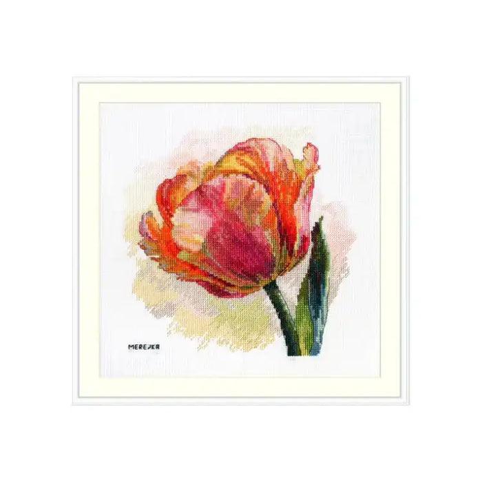 Cross Stitch Kit Merejka - "PARROT TULIP" 21X21 SK248
