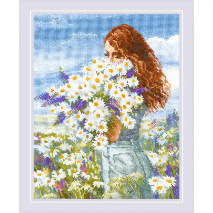 Cross Stitch Kit Riolis - "CHAMOMILE HAPPINESS" 24X30 CM SR2253