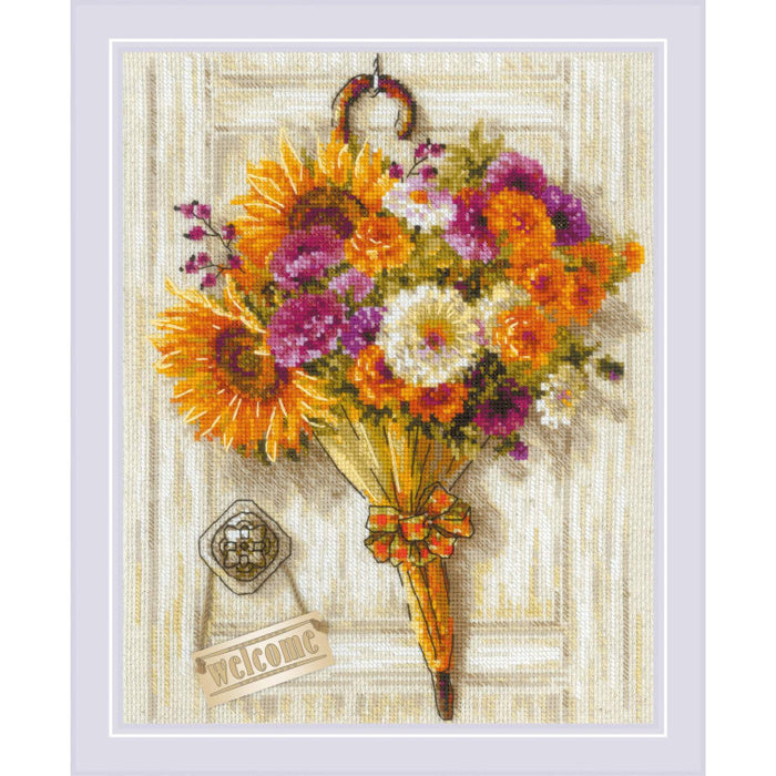 Cross Stitch Kit "Autumn Umbrella" 24x30 cm SR2276