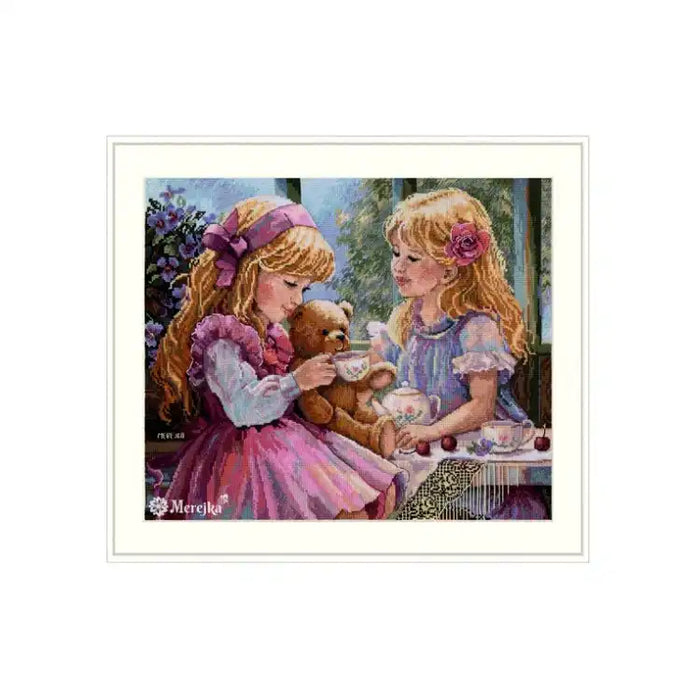 Cross Stitch Kit Merejka - - "THE TEAPARTY" 31X37 SK242