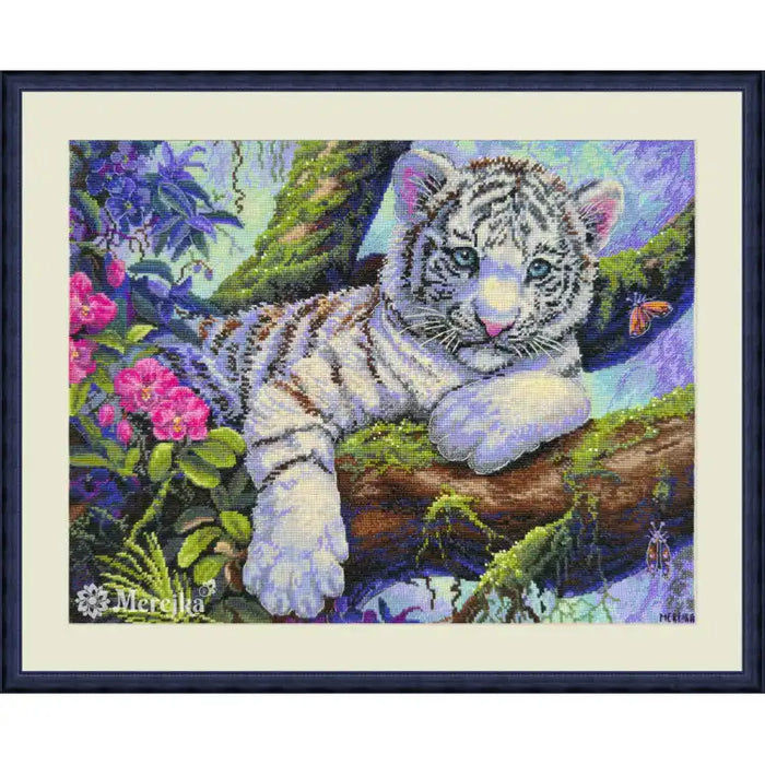 Cross Stitch Kit "White Tiger" 37X29 Cm SK260