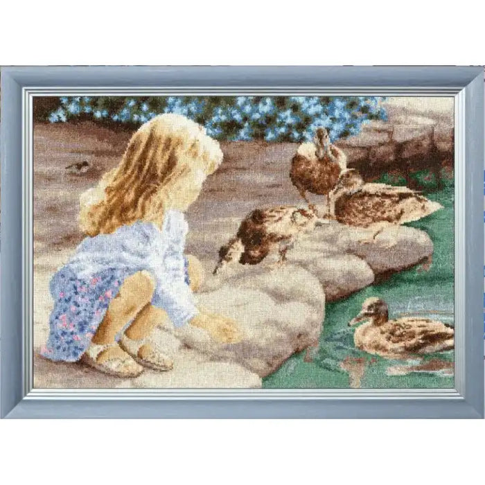 CROSS STITCH KIT "GIRL AND DUCKS" S/Z061